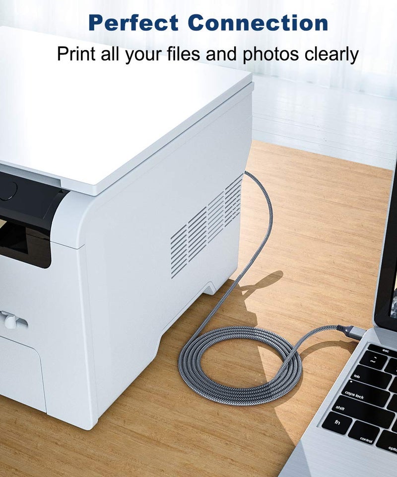 AkoaDa Printer Cable 15 ft, USB-A to USB-B 2.0 Cable High Speed Printer Scanner Cord Type A Male to B Male Cables Compatible with HP, Canon, Dell, Epson, Lexmark, Xerox, Samung and More - Image 4